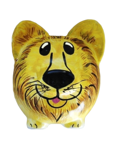 Lion Piggy Bank Artist Original - face