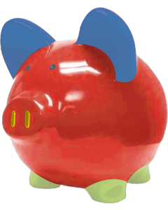 exclusvie red custom piggy bank
