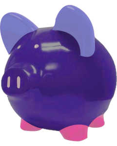 purple custom piggy bank