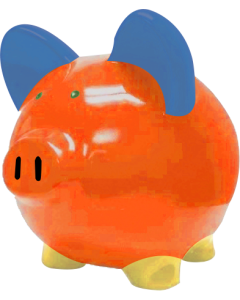exclusive orange custom piggy bank