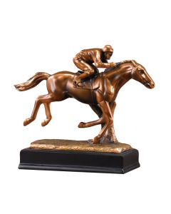 Racing to Win Horse Statue 11"