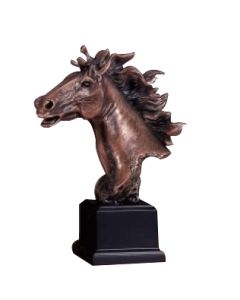 Bronze Horse Bust with Mane