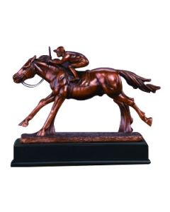 Jockey astride Horse Sculpture