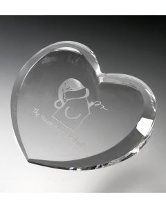 Crystal Heart Paperweight 4"
