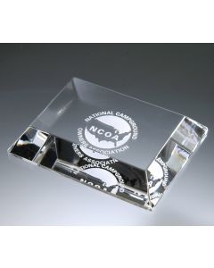 Mitered Edge Crystal Paperweight
