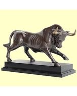 Stock Market Brass Bull Sculpture - front