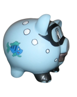 Scuba Diver Piggy Bank - fish side
