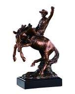 Rodeo Cowboy Bucking Horse Sculpture 13"
