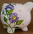 Purple Flower Piggy Bank Artist Original 8,10 or 13 inch